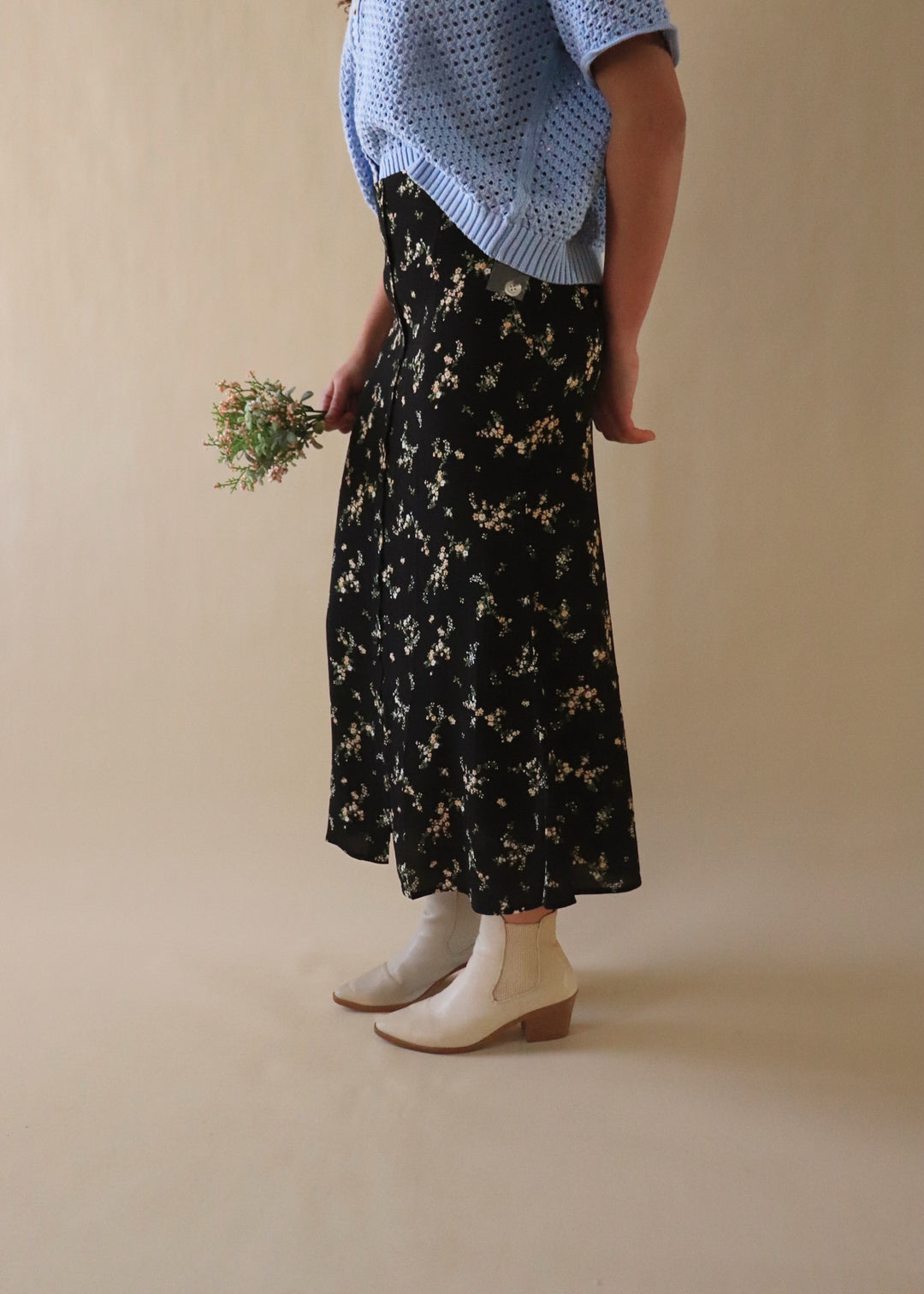 Erica Floral Button Down Midi Skirt