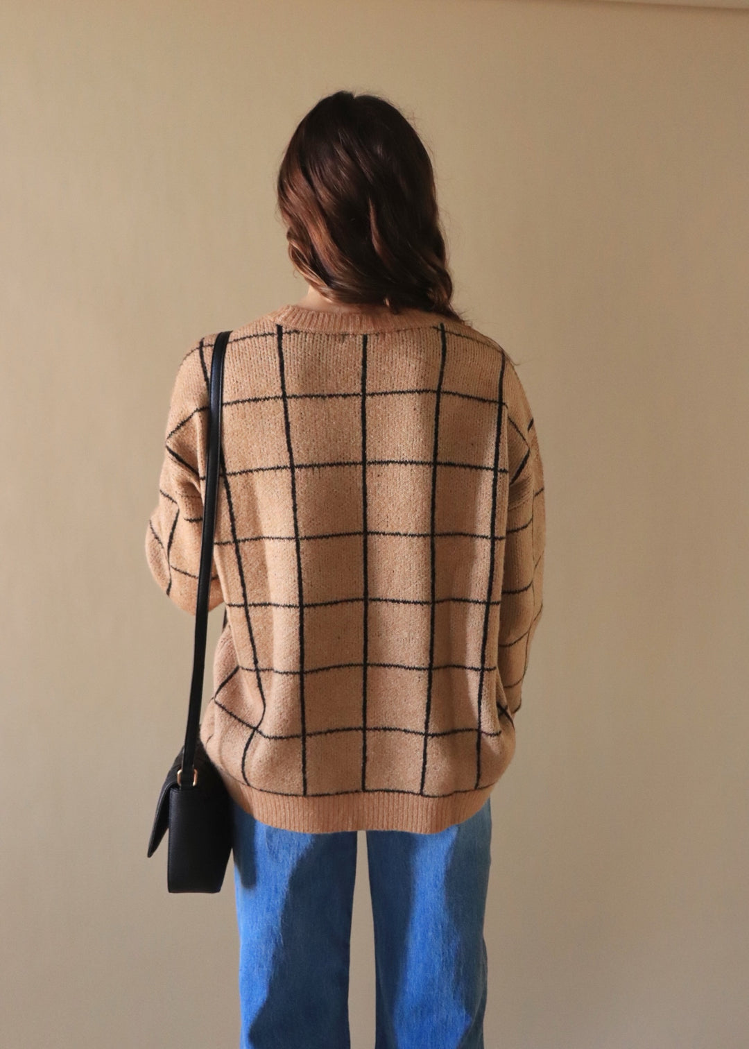 Renee Grid Print Sweater