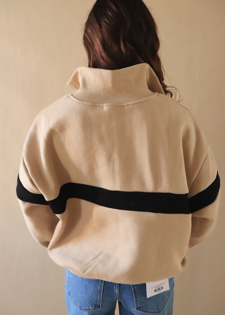 Two Tone Half Zip Sweatshirt