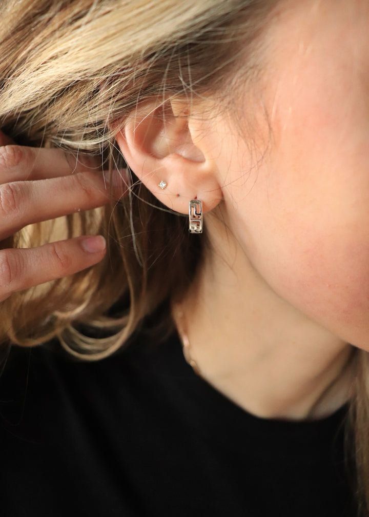 14K Gold-Dipped Carved Hoop Earring