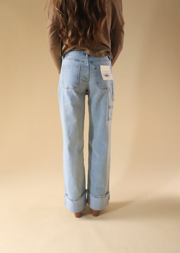 Stellar High Rise Wide Cuffed Denim