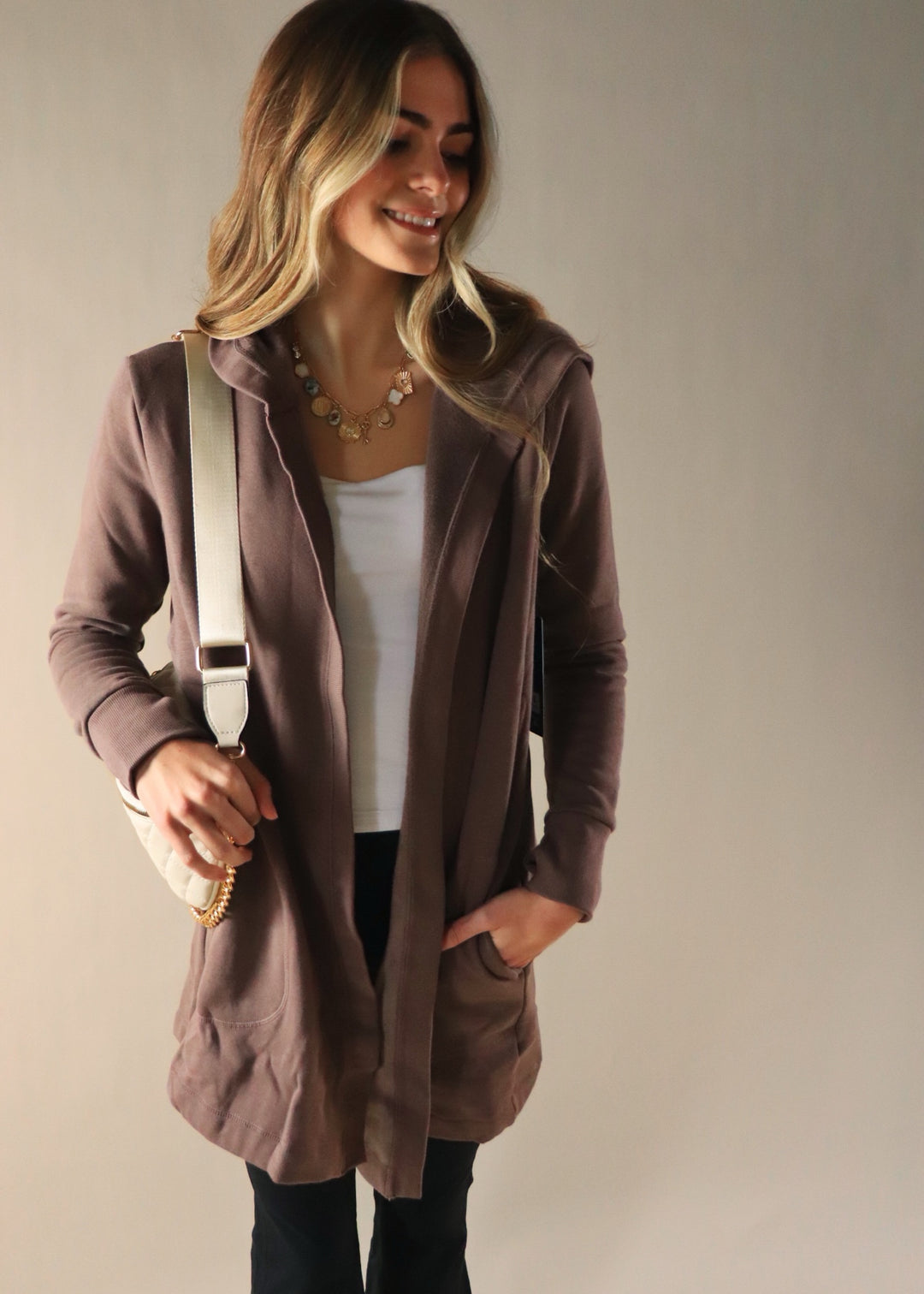 Lydia Butter Fleece Hoodie Cardigan