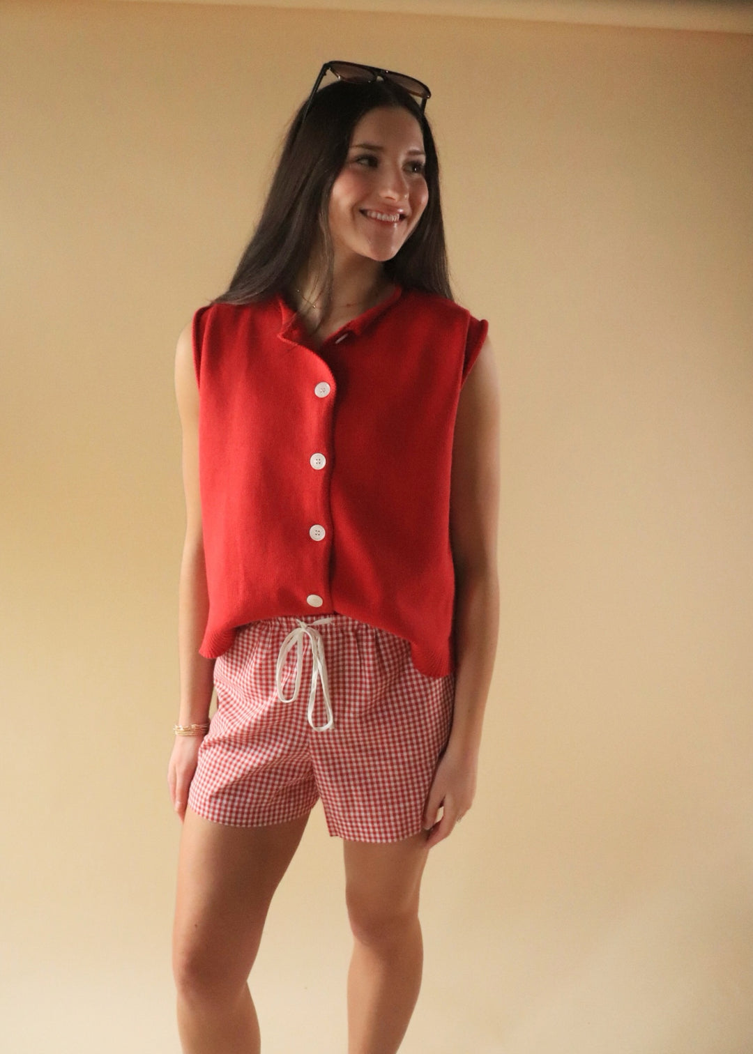 Cherry Button-Up Vest