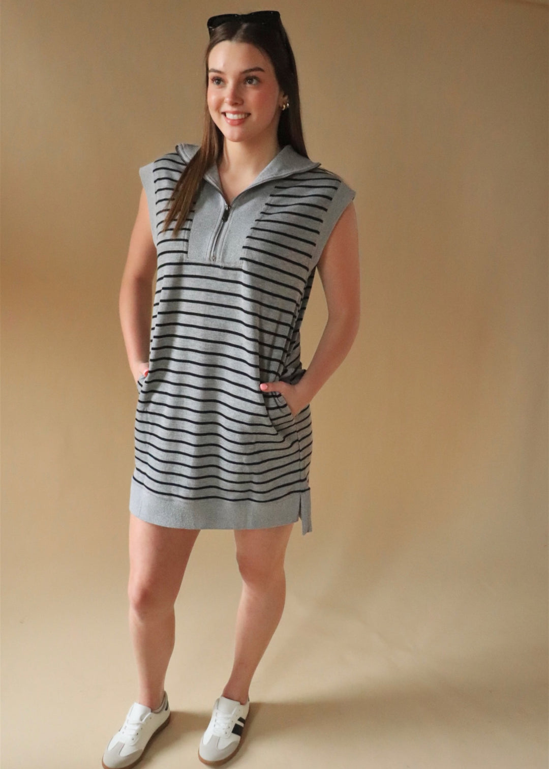 Zipped & Ready Stripe Dress