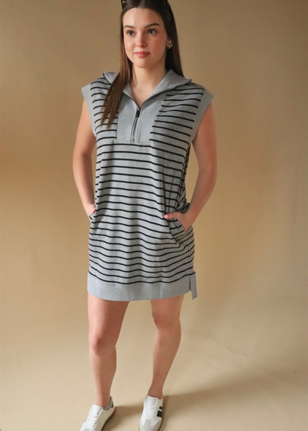 Zipped & Ready Stripe Dress