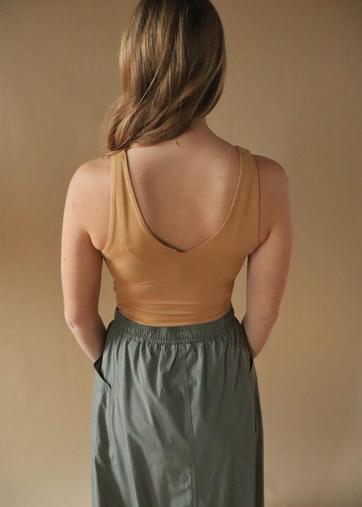 Basic V-Neck Tank in Goldenrod