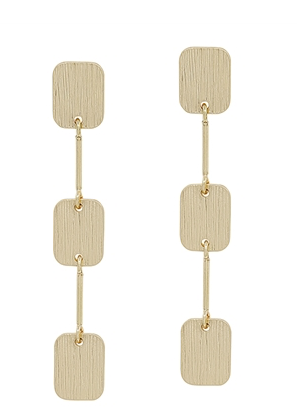 Worn Textured Rectangle Triple Drop Earring