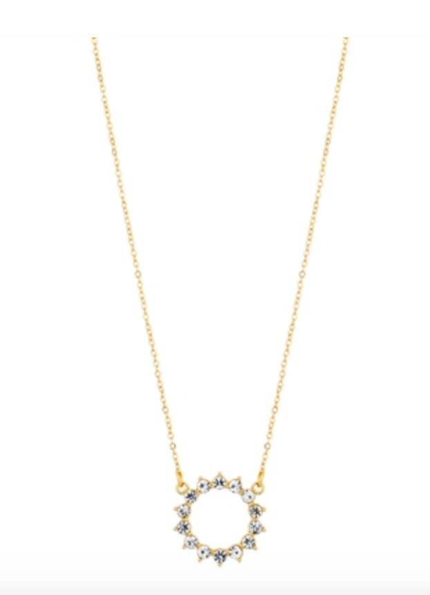 *Gold Crystal Pendant 16"-18" Necklace