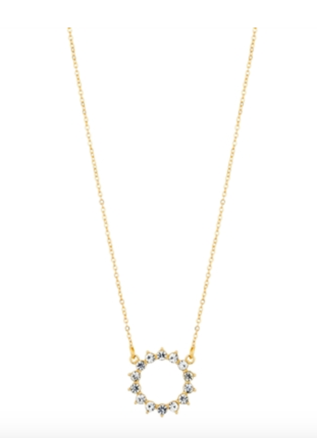 Gold Crystal Pendant 16"-18" Necklace