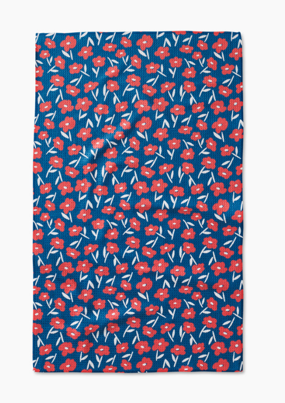 Luca Daisy Red Kitchen Tea Towel Tea Towel