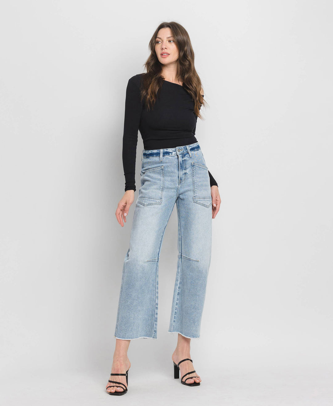 RESTOCK Super High Rise Barrel Denim Jeans