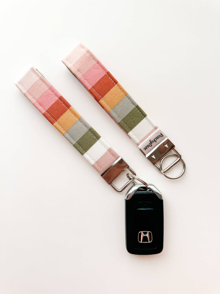 Striped Keychain Wristlet