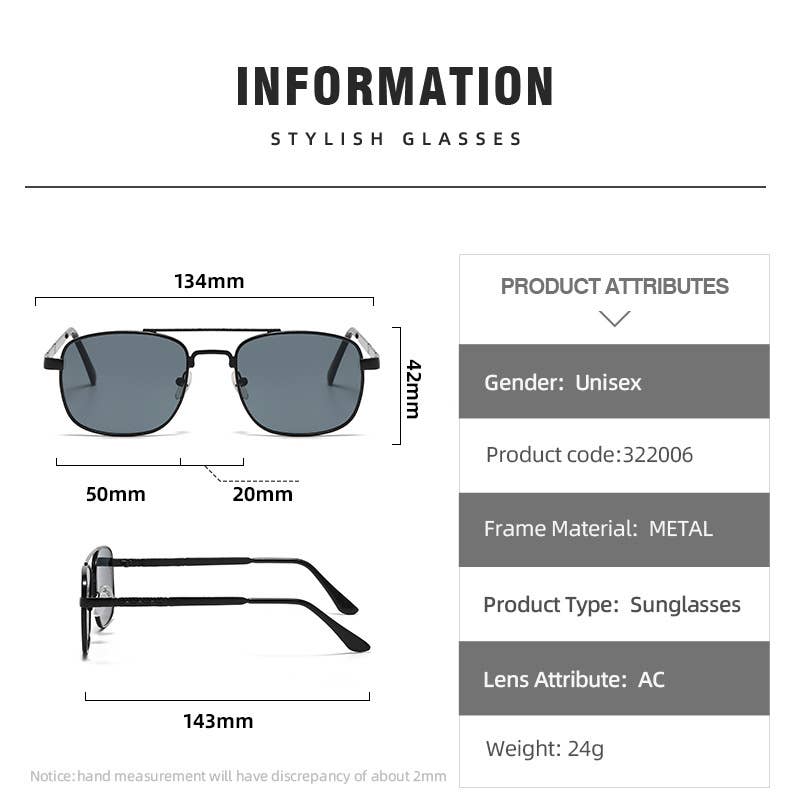 Flat Top Square Frame Sunglasses