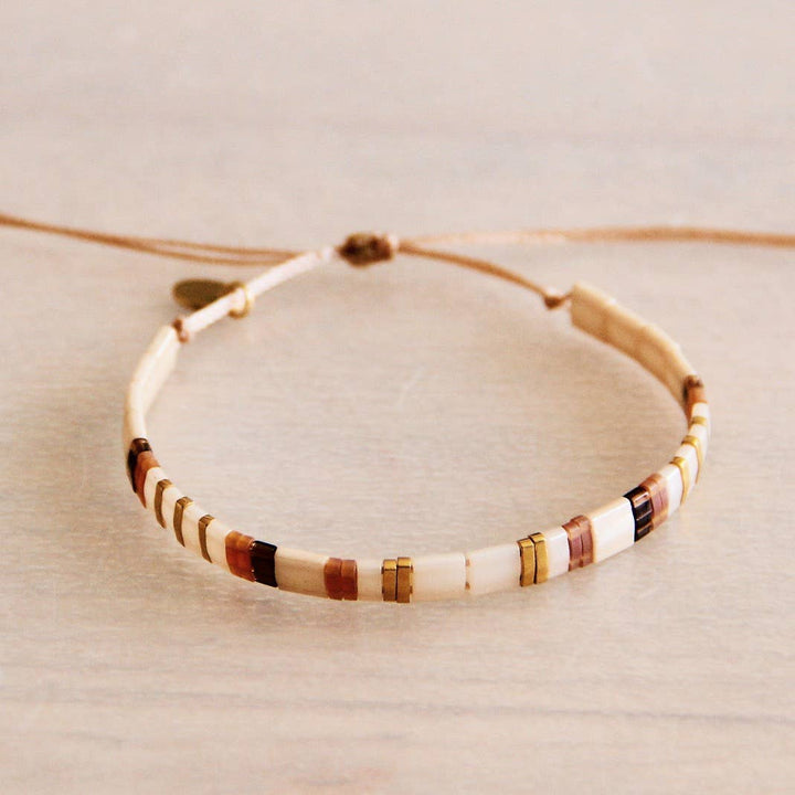 CLEARANCE FINAL SALE Tilabead Bracelet Taupe / Nude / Goldplated