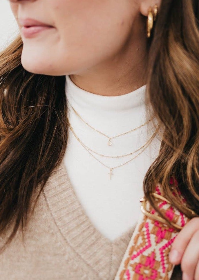 Heaven Sent Layered Cross Necklace