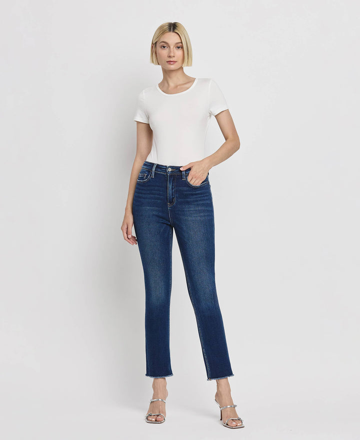 Growing Light Super High Rise Slim Straight Denim Jeans