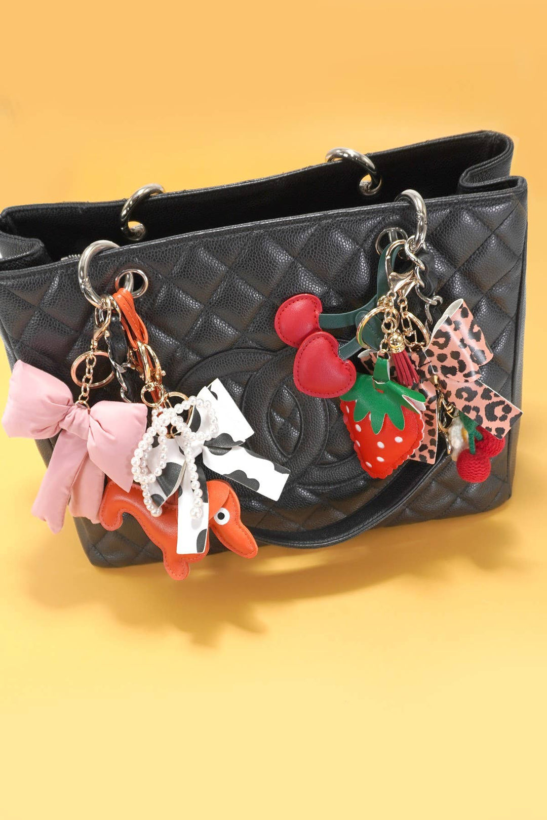 TRENDING VEGAN LEATHER DOG BAG CHARM KEYCHAINS