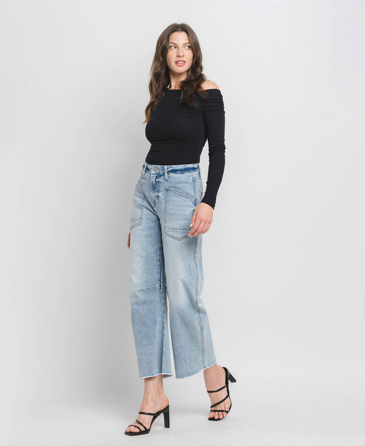 RESTOCK Super High Rise Barrel Denim Jeans