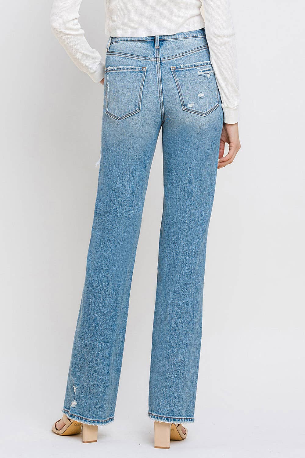 Satisfying Super High Rise Straight Denim Jeans