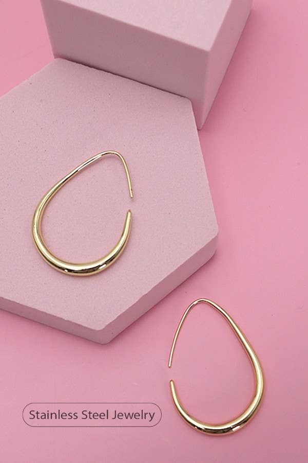 18K STAINLESS STEEL WATERPROOF TARNISH FREE HOOPS