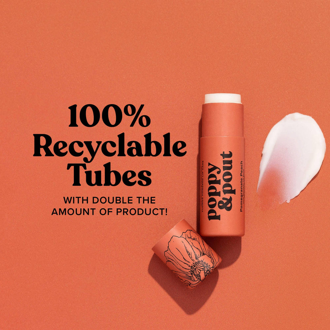 Poppy & Pout Lip Balm in Pomegranate Peach