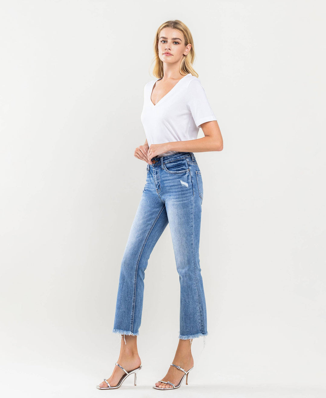 Amber High Rise Kick Back Flare Jeans