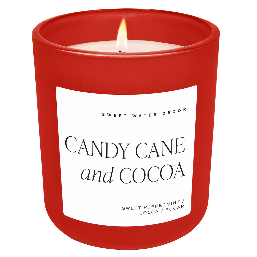 Candy Cane & Cocoa 15 oz Soy Candle - Christmas Gifts