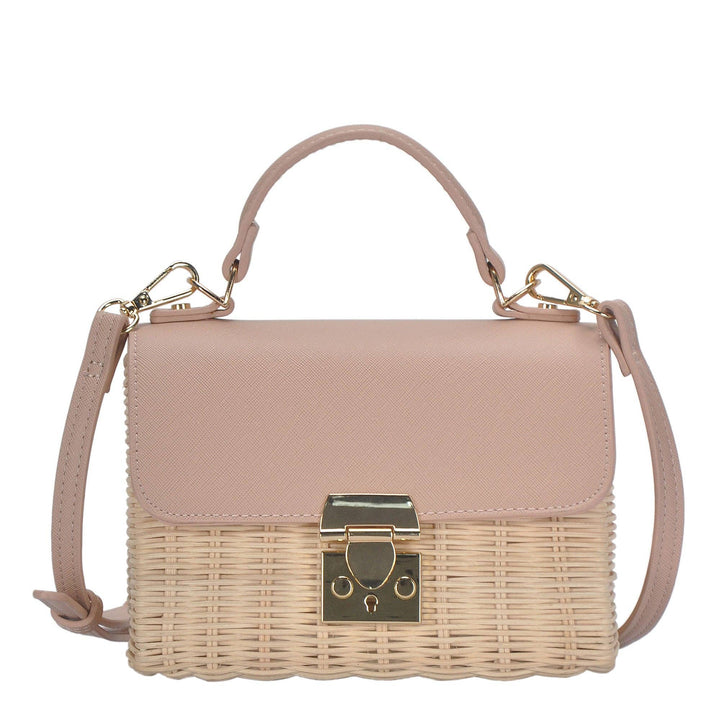 CLEARANCE FINAL SALEMadeline Straw Crossbody in Blush