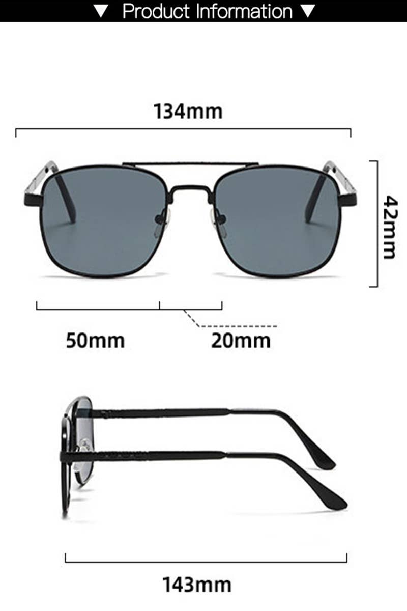 Flat Top Square Frame Sunglasses