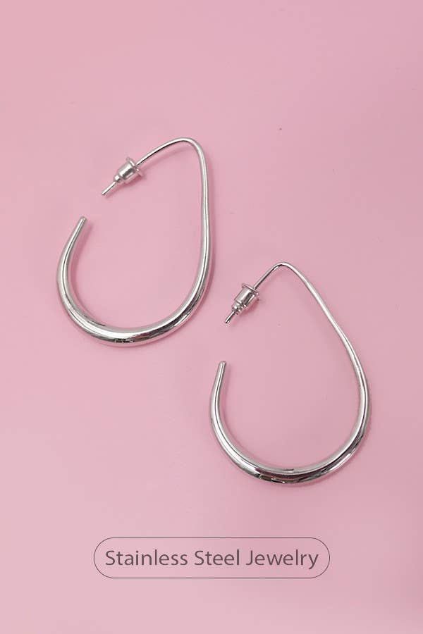 18K STAINLESS STEEL WATERPROOF TARNISH FREE HOOPS