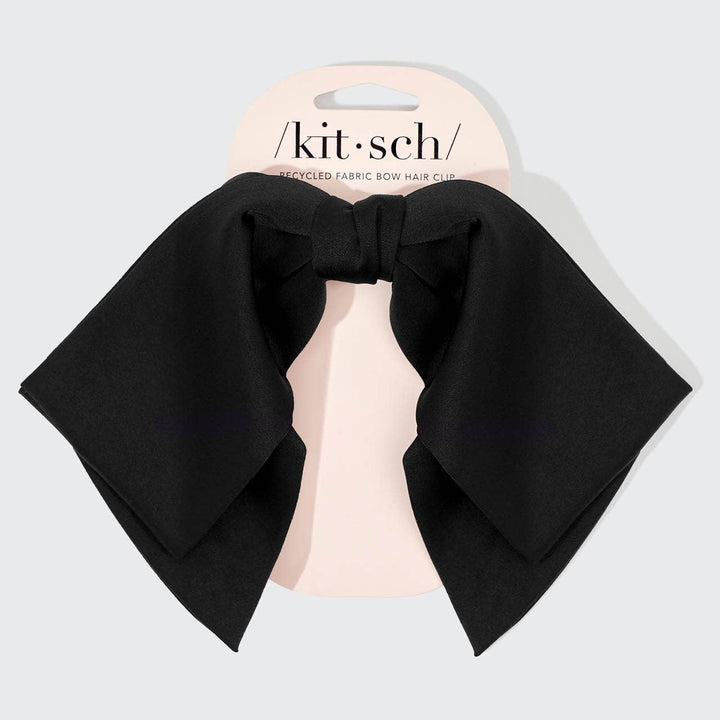 Recycled Fabric Bow Hair Clip 1pc- Black