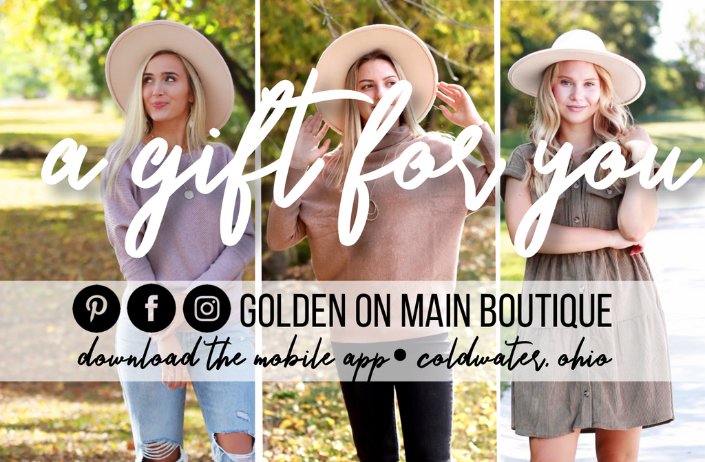 Gift Card Golden on Main Boutique