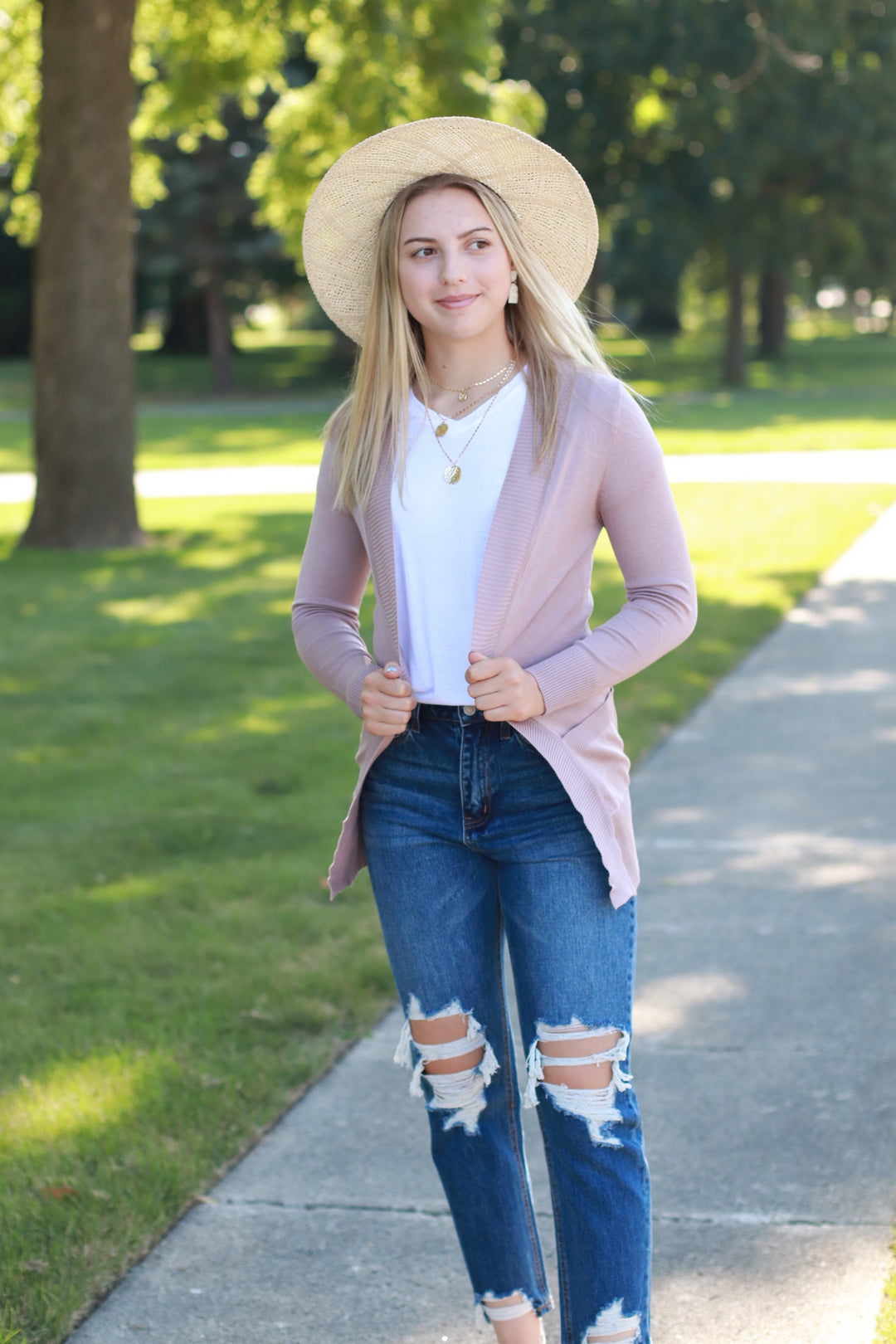 CLEARANCE FINAL SALE Simple Sweet Cardigan | Beige Pink