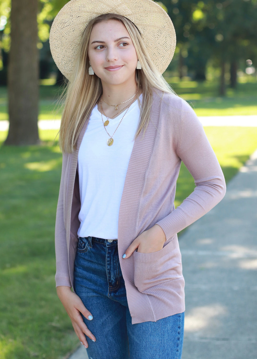 CLEARANCE FINAL SALE Simple Sweet Cardigan | Beige Pink