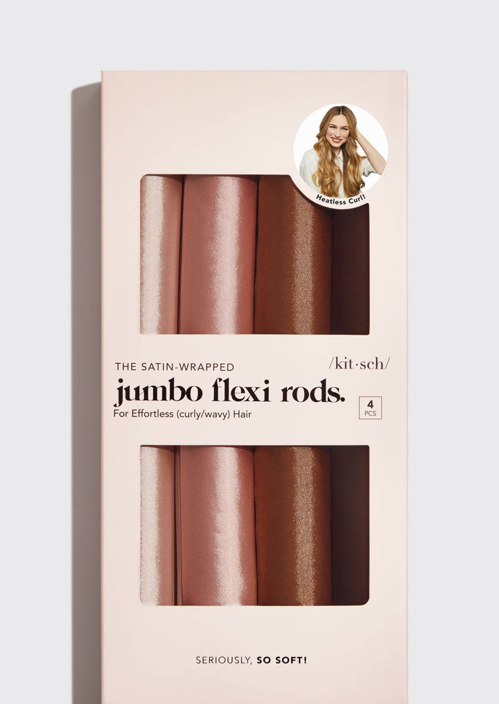 Satin Jumbo Flexi Rods 4 PCs- Rosewood