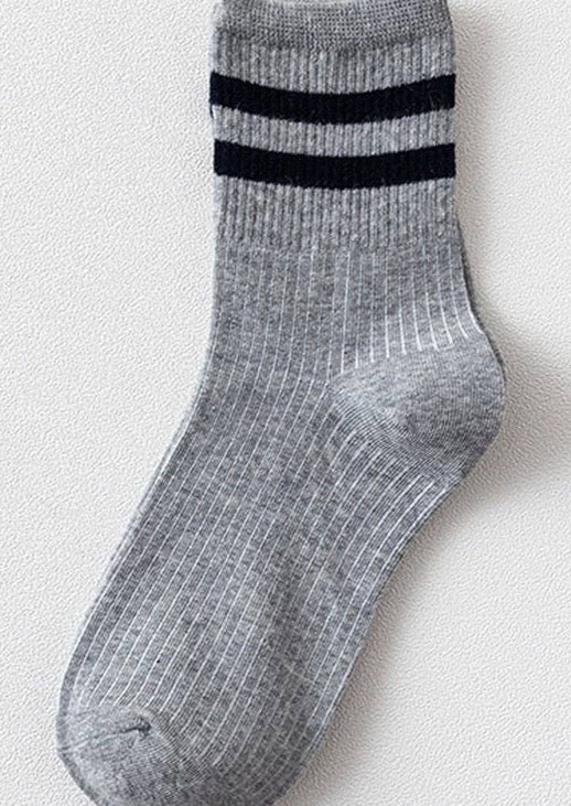 Light Grey & Black Stripe Daily Sock